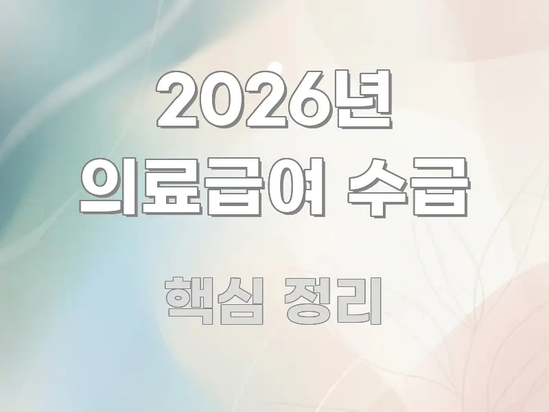 2026년 의료급여 수급 흐름을 잡아주는 가독성 높은 정보 이미지 - 글 흐름을 돕는 시각 자료