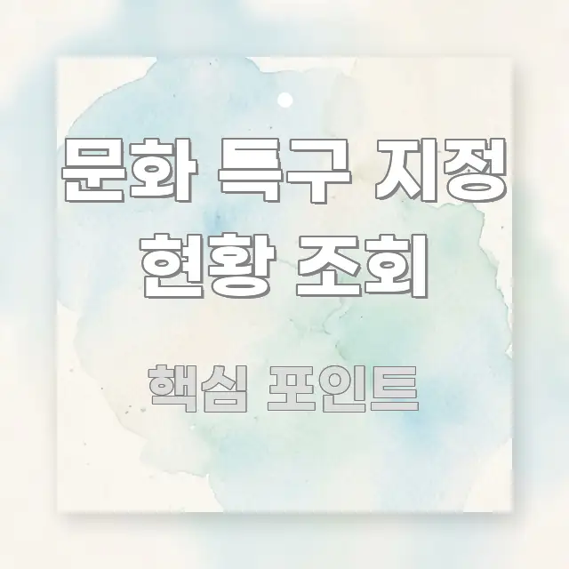 문화 특구 지정 현황 조회 핵심만 담은 텍스트형 카드뉴스 표지 이미지 - 내용 요약을 위한 이미지