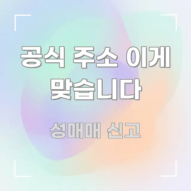 공식 주소 이게 맞습니다 핵심 정보를 압축한 정보 요약 인포그래픽 이미지 - 참고용 이미지