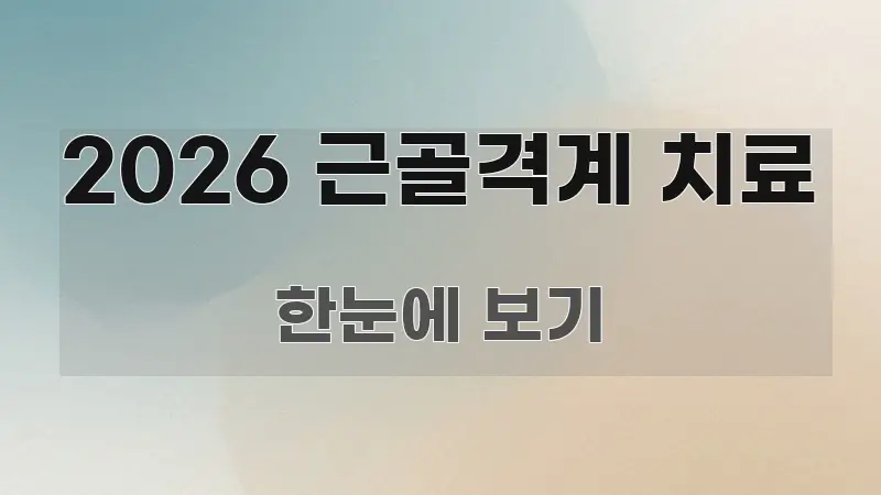 2026 근골격계 치료 핵심 정보 중심의 타이포그래피 블로그 표지 - 글 흐름을 돕는 시각 자료