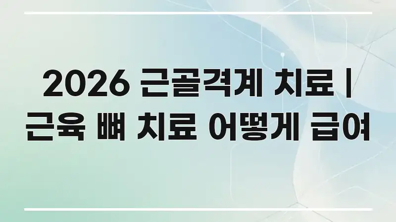 2026 근골격계 치료 | 근육 뼈 치료 어떻게 급여 핵심 요점 중심의 정보 요약 인포그래픽 이미지 - 설명을 돕는 이미지