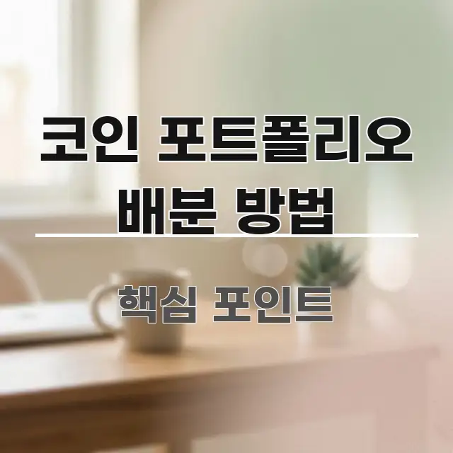 코인 포트폴리오 배분 방법 실생활에 도움되는 블로그용 카드뉴스 썸네일 - 본문 내용과 연관된 이미지