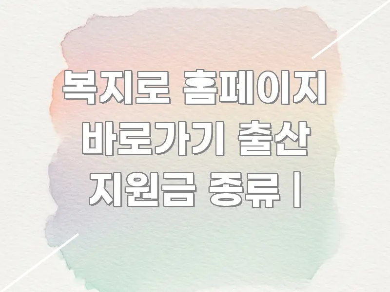 복지로 홈페이지 바로가기 출산 지원금 종류 | 쉽게 읽히는 글 소개 썸네일 이미지 - 독자 이해를 위한 이미지
