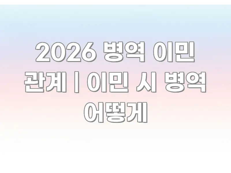2026 병역 이민 관계 | 이민 시 병역 어떻게 스마트하게 정리된 글 소개 썸네일 이미지 - 글 흐름을 돕는 시각 자료