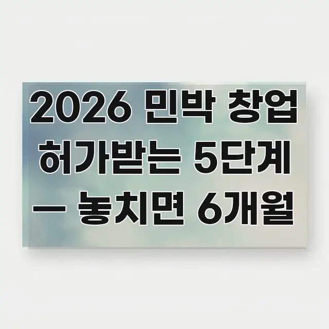 2026 민박 창업 허가받는 5단계 — 놓치면 6개월 핵심 키워드 중심의 콘텐츠 요약 표지 이미지 - 독자 이해를 위한 이미지