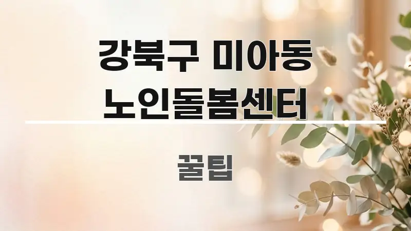 강북구 미아동 노인돌봄센터 명확하게 정리된 텍스트 기반 블로그 이미지