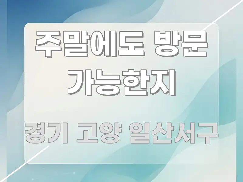 주말에도 방문 가능한지 한눈에 보기 좋게 요약한 글 소개 썸네일 이미지 - 활용 예시 이미지