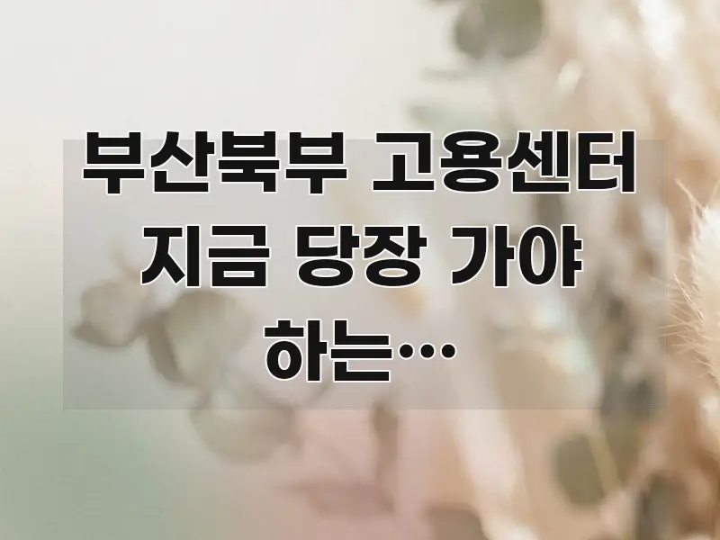 부산북부 고용센터 지금 당장 가야 하는데 경력단절여성 전문가가 선별한 깔끔한 인포그래픽 표지 - 설명을 돕는 이미지