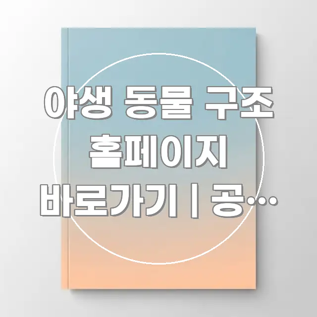야생 동물 구조 홈페이지 바로가기 | 공식 주소 처음 직관적으로 이해되는 정보 카드 디자인 이미지