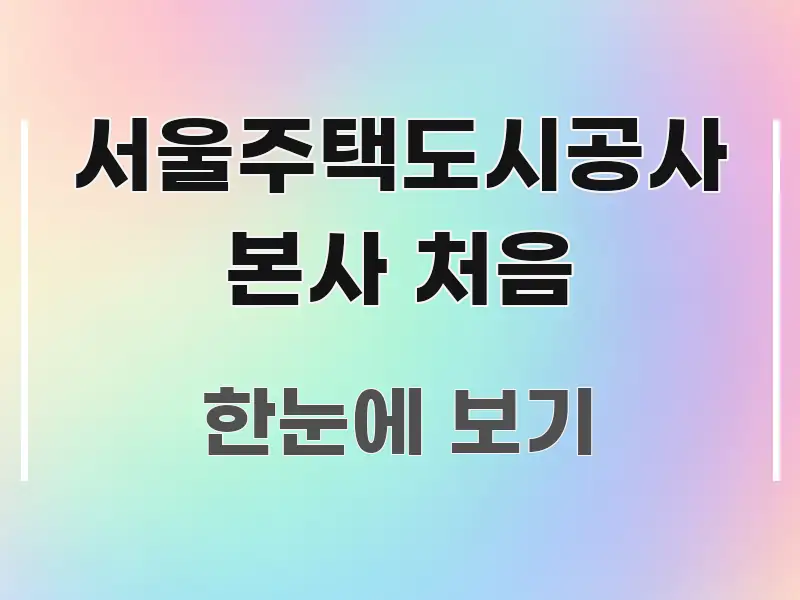서울주택도시공사 본사 처음 핵심 키워드 중심의 핵심 요약 디자인 카드 - 독자 이해를 위한 이미지