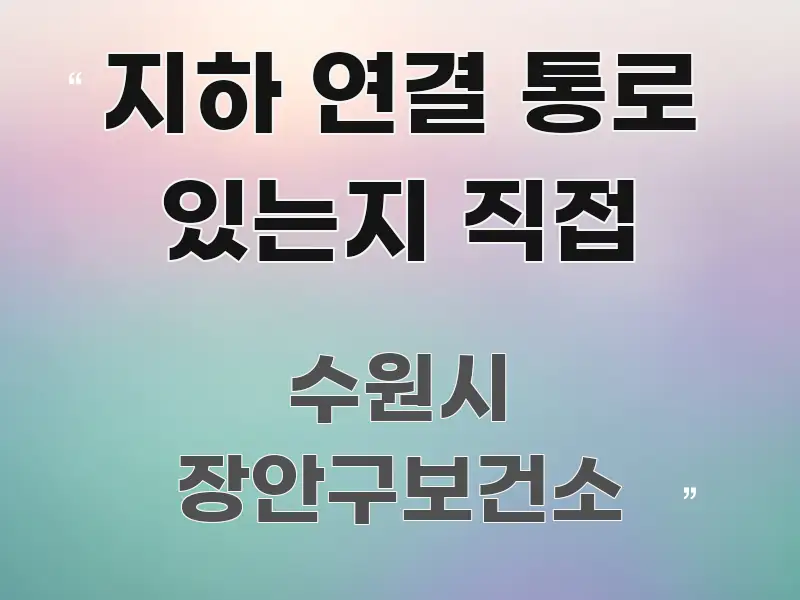 지하 연결 통로 있는지 직접 구조적으로 정리된 정보 전달형 표지 이미지