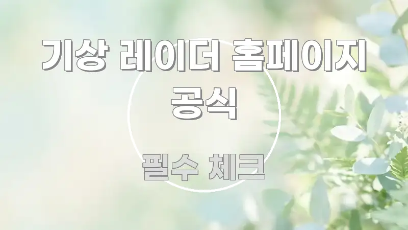 기상 레이더 홈페이지 공식 빠르게 이해할 수 있는 텍스트 중심 디자인 표지 - 글 흐름을 돕는 시각 자료