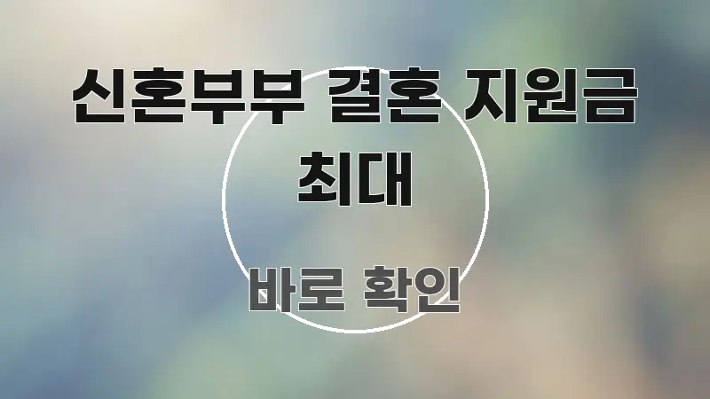 신혼부부 결혼 지원금 최대 깔끔하게 정리된 텍스트형 카드뉴스 표지 이미지 - 참고용 이미지