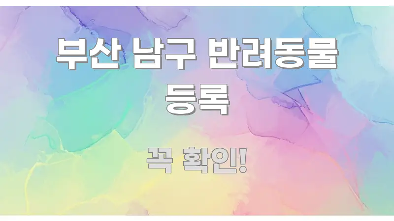 부산 남구 반려동물 등록 간결하고 명료한 스마트 정보 카드 - 독자 이해를 위한 이미지