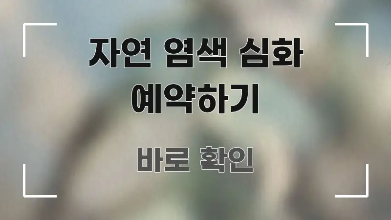 자연 염색 심화 예약하기 명확하게 정리된 포스트 대표 비주얼 이미지 - 내용 요약을 위한 이미지