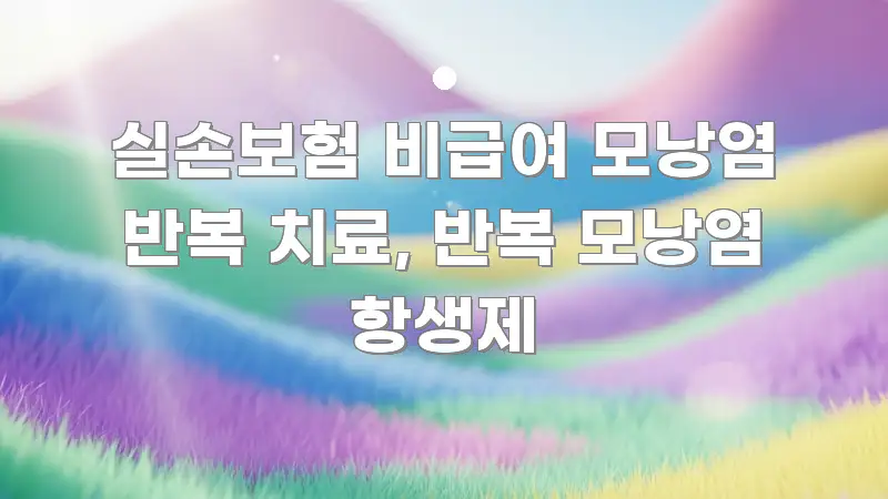 실손보험 비급여 모낭염 반복 치료, 반복 모낭염 항생제 핵심 내용을 정리한 카드뉴스 스타일 이미지 - 독자 이해를 위한 이미지