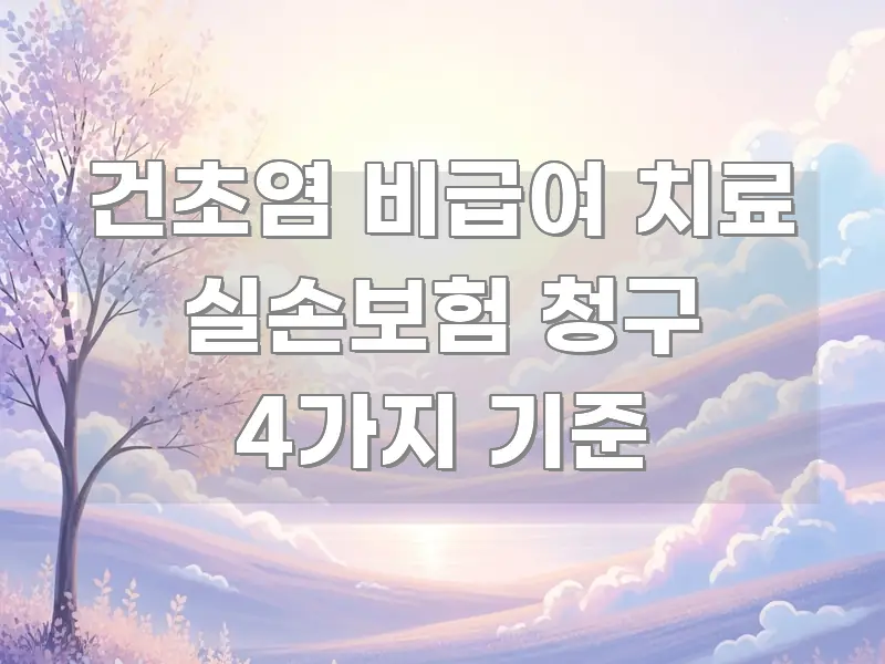 건초염 비급여 치료 실손보험 청구 4가지 기준 심플하고 명확하게 정리한 글 소개 썸네일 이미지 - 본문 내용과 연관된 이미지