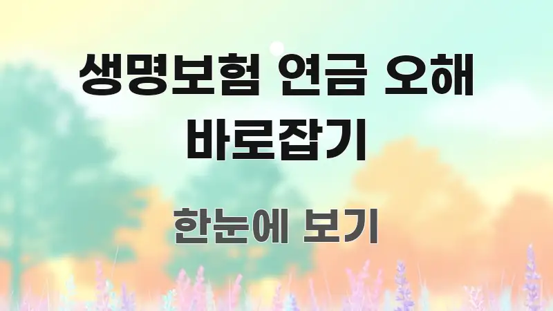 생명보험 연금 오해 바로잡기 꼭 필요한 정보만 담은 핵심 요약 디자인 카드 - 내용 요약을 위한 이미지
