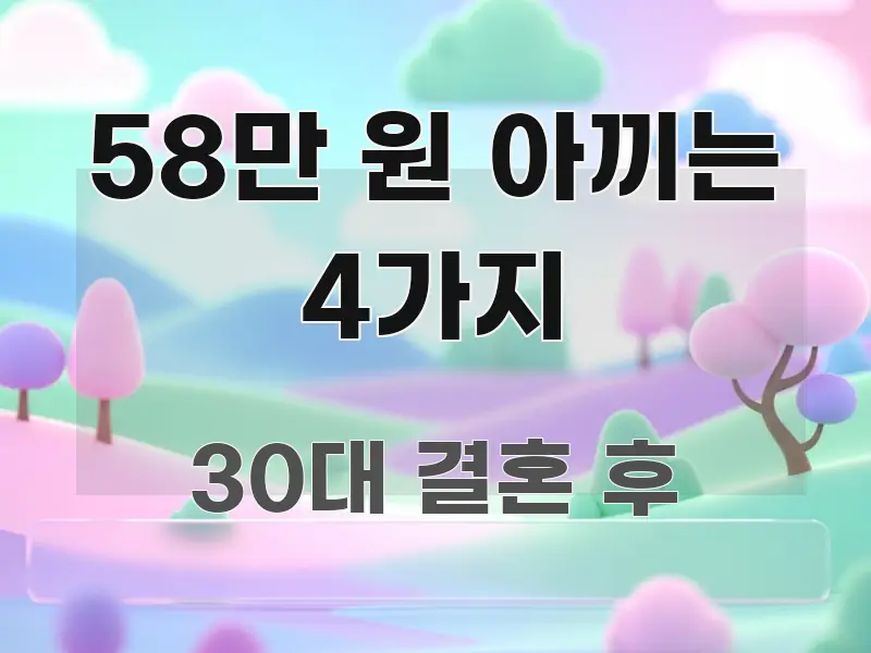 58만 원 아끼는 4가지 한눈에 보기 좋게 요약한 스마트 정보 카드 - 내용 요약을 위한 이미지