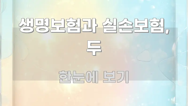 생명보험과 실손보험, 두 실용적으로 정리한 핵심 정리 썸네일 이미지 - 내용 요약을 위한 이미지