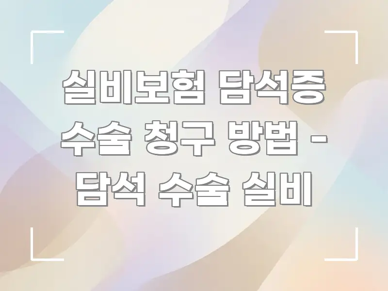 실비보험 담석증 수술 청구 방법 - 담석 수술 실비 꼭 알아야 할 정보를 담은 정보 요약 포스터