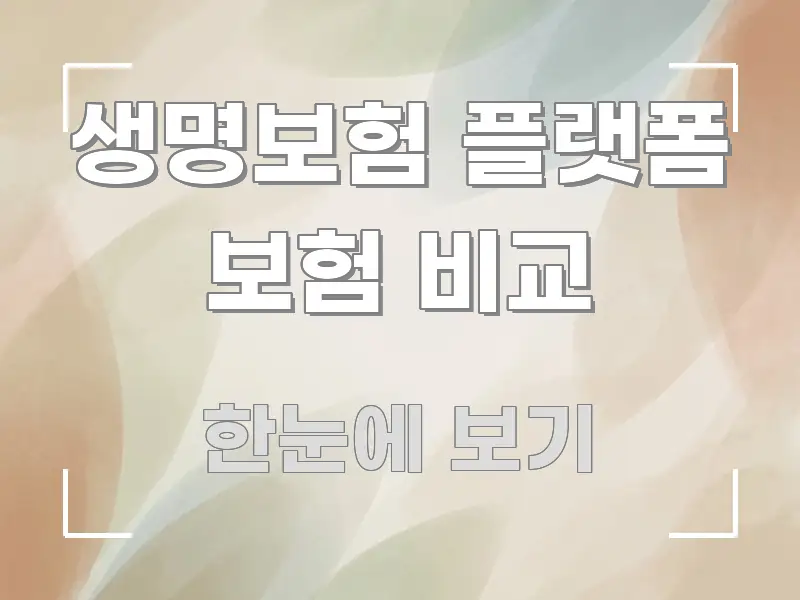 생명보험 플랫폼 보험 비교 핵심 정보 중심의 정보 요약 인포그래픽 이미지 - 설명을 돕는 이미지