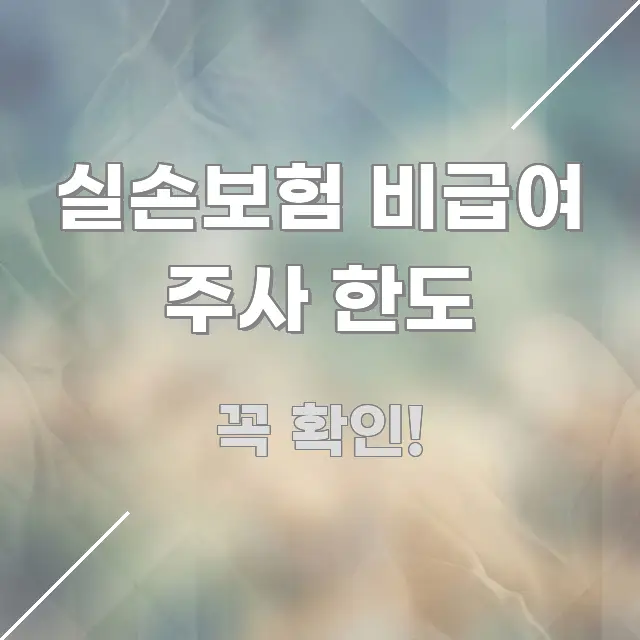 실손보험 비급여 주사 한도 요점만 뽑아낸 스마트 정보 카드 - 참고용 이미지