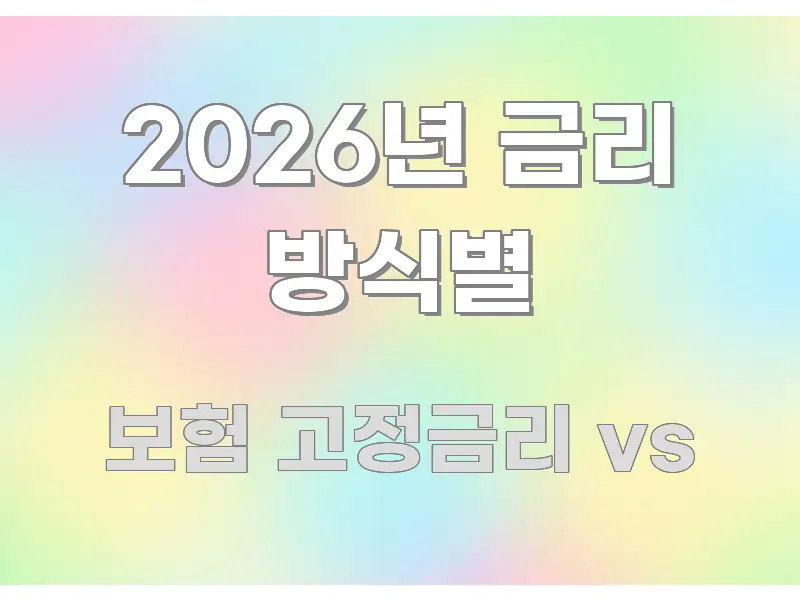 2026년 금리 방식별 가독성 높게 정리한 글 소개 썸네일 이미지 - 참고용 이미지