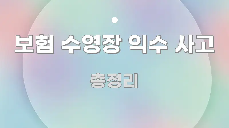 보험 수영장 익수 사고 주요 흐름을 설명한 블로그 섹션 구분 이미지