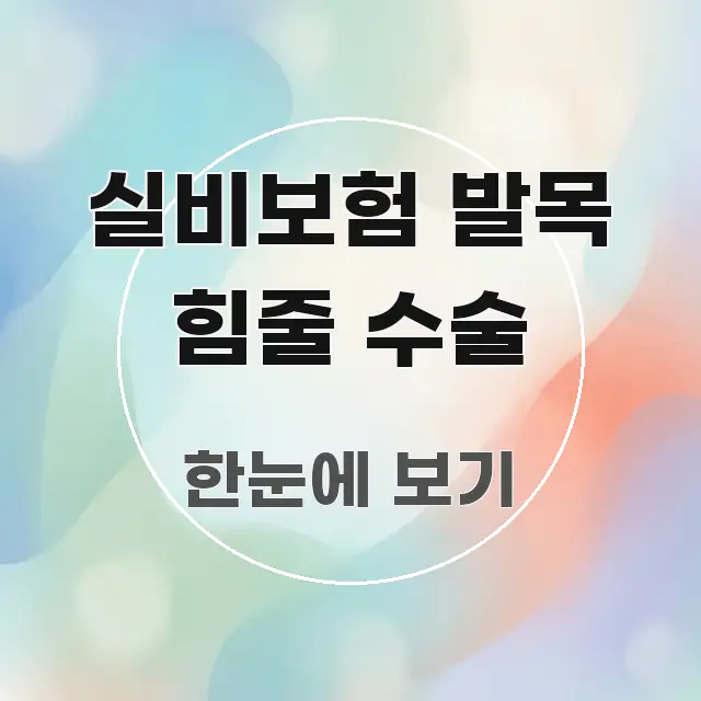 실비보험 발목 힘줄 수술 정보 이미지 실비보험 발목 힘줄 수술 효율적으로 구성된 블로그 섹션 구분 이미지 - 독자 이해를 위한 이미지