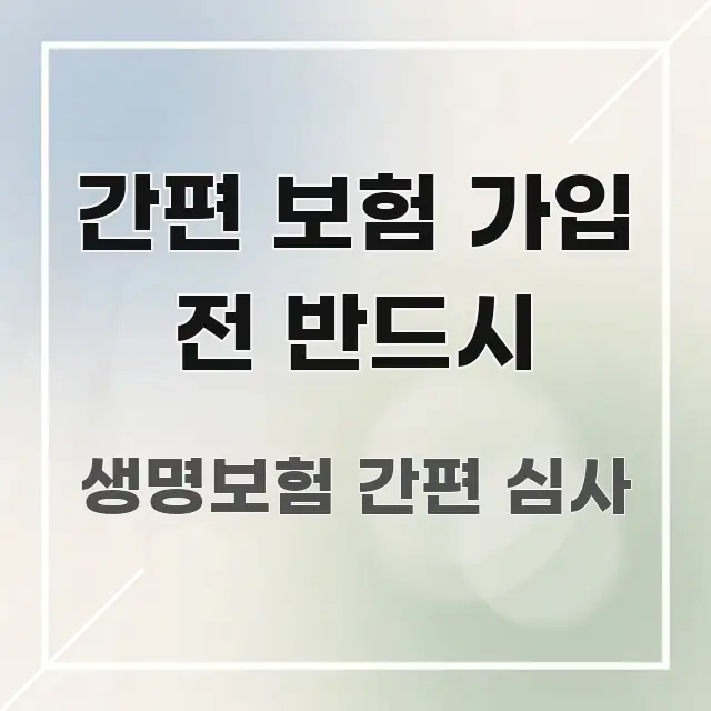 간편 보험 가입 전 반드시 핵심 정보를 압축한 정보 정리 카드 이미지