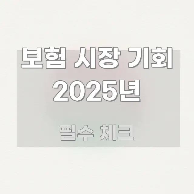 보험 시장 기회 2025년 한눈에 보기 좋게 요약한 블로그용 카드뉴스 썸네일 - 독자 이해를 위한 이미지