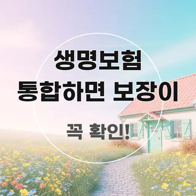 생명보험 통합하면 보장이 핵심 정보 중심의 콘텐츠 요약 표지 이미지 - 가독성을 높이는 이미지