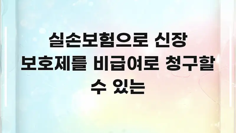 실손보험으로 신장 보호제를 비급여로 청구할 수 있는 빠르게 이해할 수 있는 정보 카드 디자인 이미지 - 독자 이해를 위한 이미지