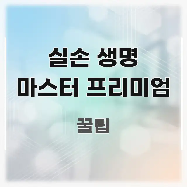 실손 생명 마스터 프리미엄 실용적으로 정리한 정보 정리 카드 이미지 - 참고용 이미지