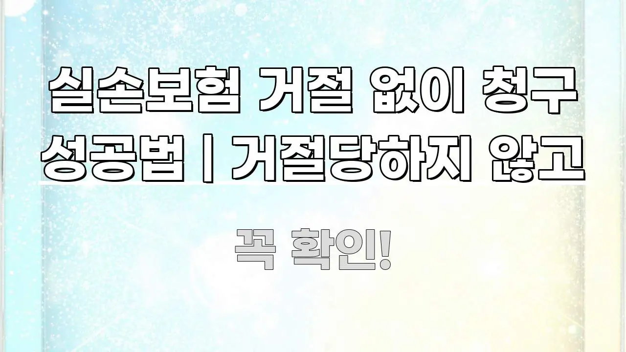 실손보험 거절 없이 청구 성공법 | 거절당하지 않고 한눈에 보기 좋게 요약한 핵심 정보 비주얼 - 설명을 돕는 이미지