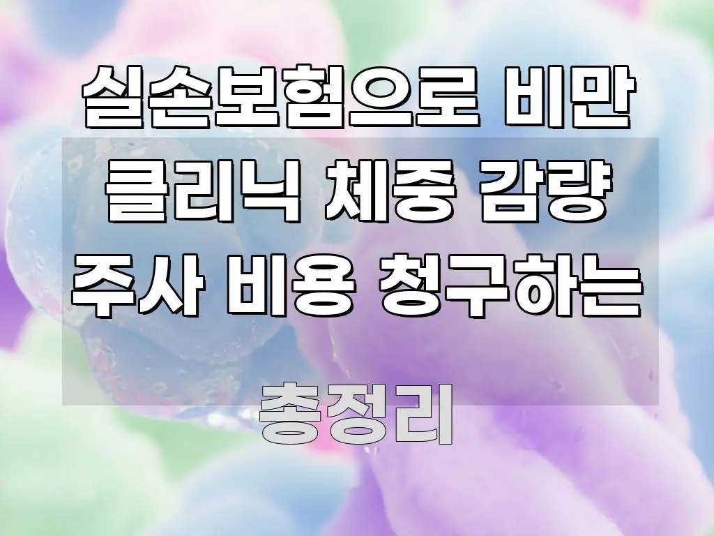 실손보험으로 비만 클리닉 체중 감량 주사 비용 청구하는 중요 내용만 뽑은 카드뉴스 스타일 이미지