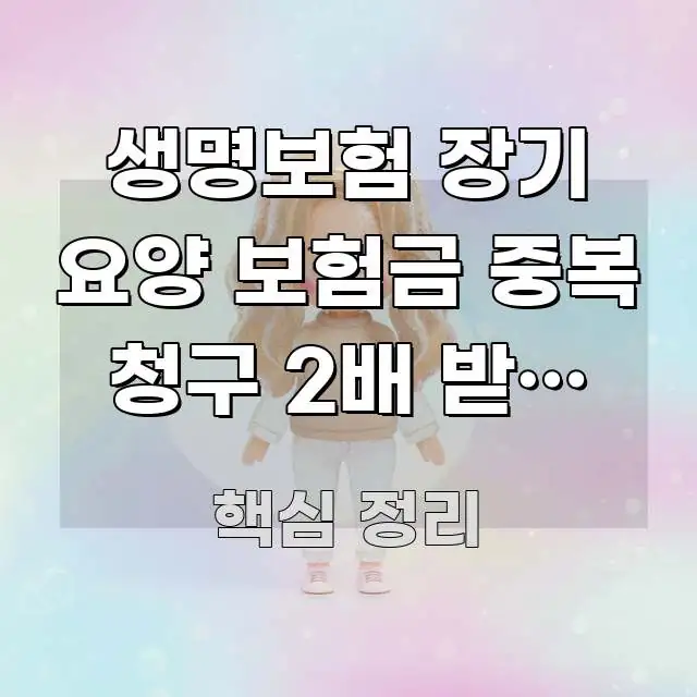 생명보험 장기 요양 보험금 중복 청구 2배 받는 비법 깔끔하게 정리된 블로그 섹션 구분 이미지
