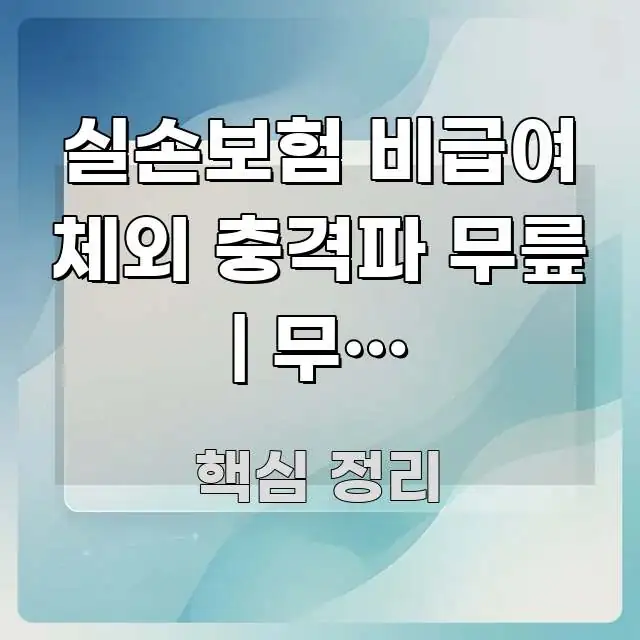 실손보험 비급여 체외 충격파 무릎 | 무릎 체외충격파 스마트하게 정리된 텍스트형 카드뉴스 표지 이미지 - 참고용 이미지