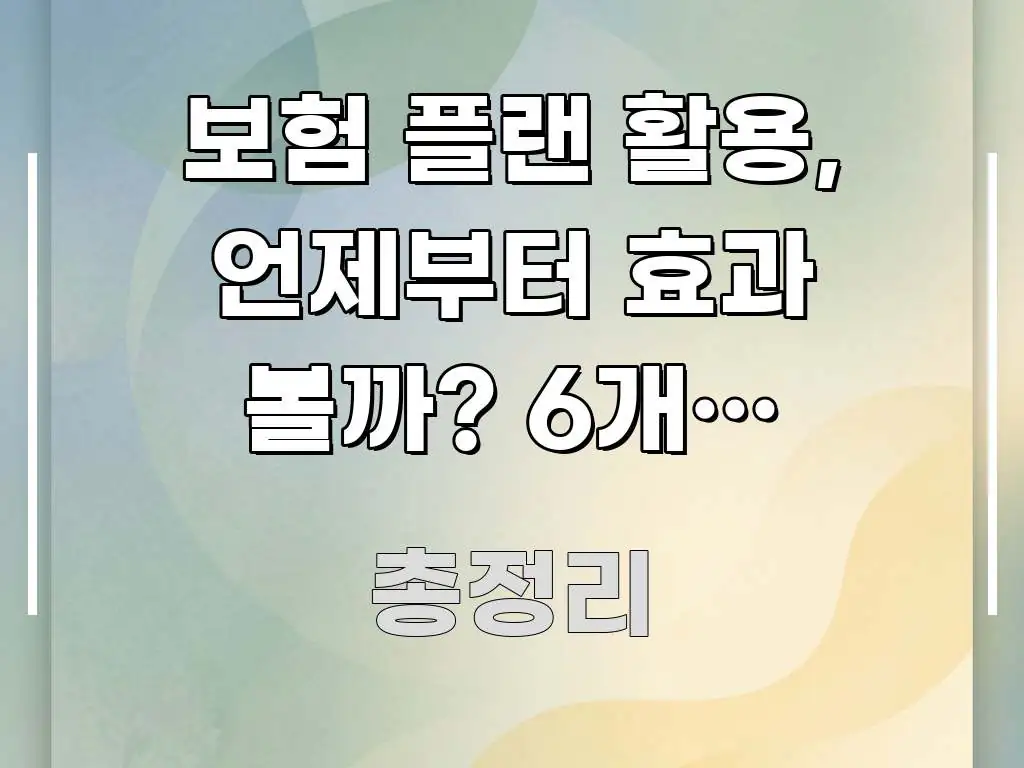 보험 플랜 활용, 언제부터 효과 볼까? 6개월 타임라인 흐름을 잡아주는 텍스트 중심 디자인 표지 - 본문 내용과 연관된 이미지