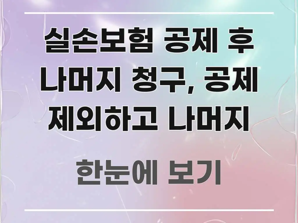 실손보험 공제 후 나머지 청구, 공제 제외하고 나머지 요점만 뽑아낸 정보 전달형 표지 이미지 - 내용 요약을 위한 이미지