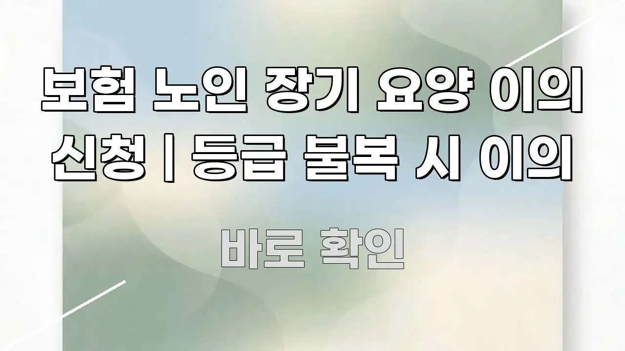 보험 노인 장기 요양 이의 신청 | 등급 불복 시 이의 구조적으로 정리된 미니멀 블로그 썸네일