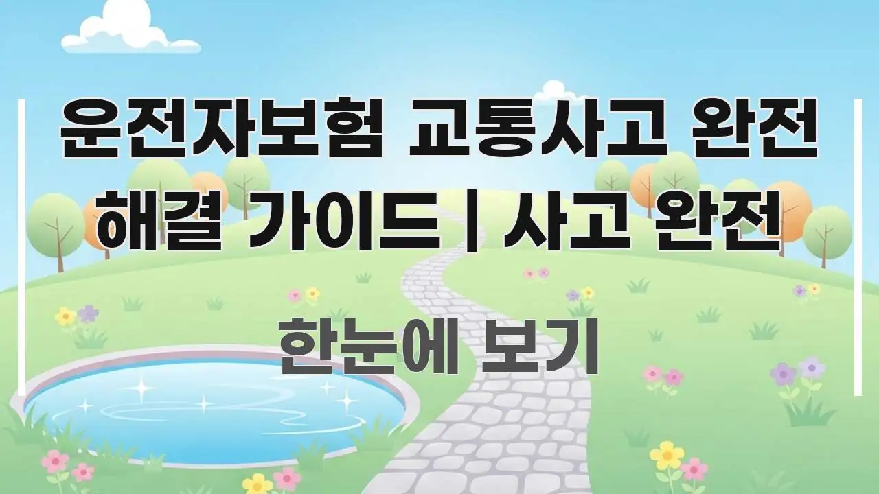 운전자보험 교통사고 완전 해결 가이드 | 사고 완전 간결하고 명료한 깔끔한 인포그래픽 표지 - 가독성을 높이는 이미지