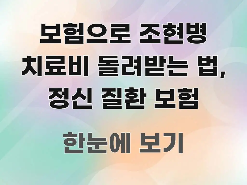 보험으로 조현병 치료비 돌려받는 법, 정신 질환 보험 시선을 사로잡는 타이포그래피 블로그 표지 - 가독성을 높이는 이미지