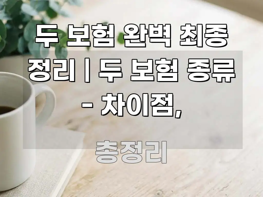 두 보험 완벽 최종 정리 | 두 보험 종류 - 차이점, 핵심 요점 중심의 스마트 정보 카드
