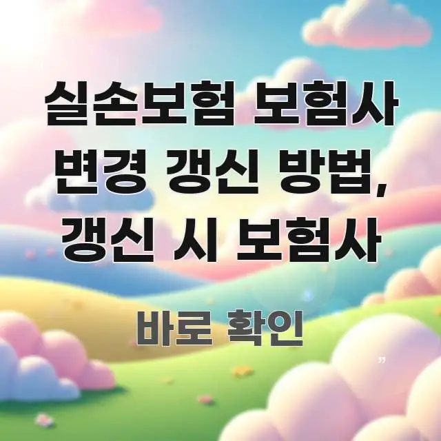 실손보험 보험사 변경 갱신 방법, 갱신 시 보험사 한 번에 이해되는 핵심 키워드 시각화 이미지 - 글 흐름을 돕는 시각 자료