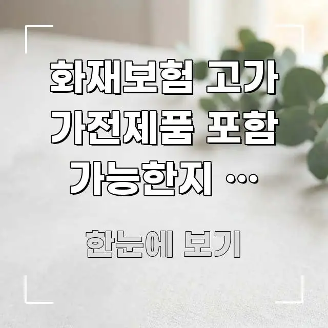 화재보험 고가 가전제품 포함 가능한지 - 노트북 TV 바로 활용 가능한 블로그 포스트 커버 이미지