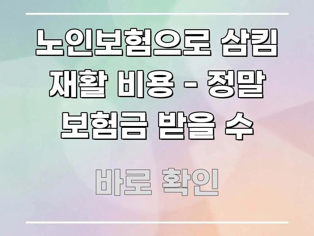 노인보험으로 삼킴 재활 비용 - 정말 보험금 받을 수 바로 활용 가능한 블로그 섹션 구분 이미지 - 가독성을 높이는 이미지