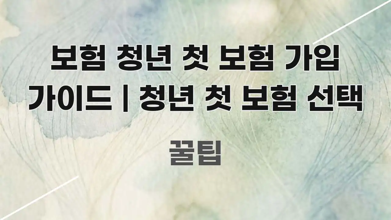 보험 청년 첫 보험 가입 가이드 | 청년 첫 보험 선택 가독성 높게 정리한 정보 요약 인포그래픽 이미지