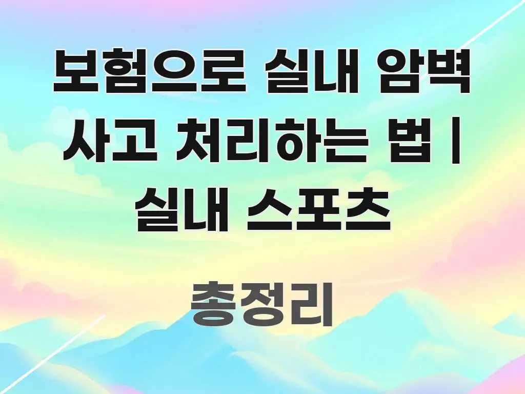 보험으로 실내 암벽 사고 처리하는 법 | 실내 스포츠 실생활에 도움되는 정보 요약 인포그래픽 이미지 - 설명을 돕는 이미지